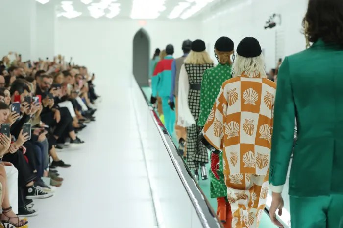 A scene from Gucci's carbon neutral runway show in Milan, 2019