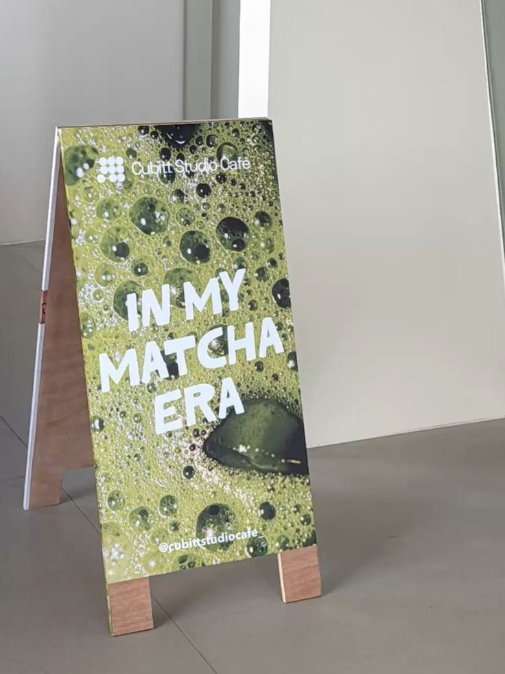Matcha latte at Cubitt Studio Café