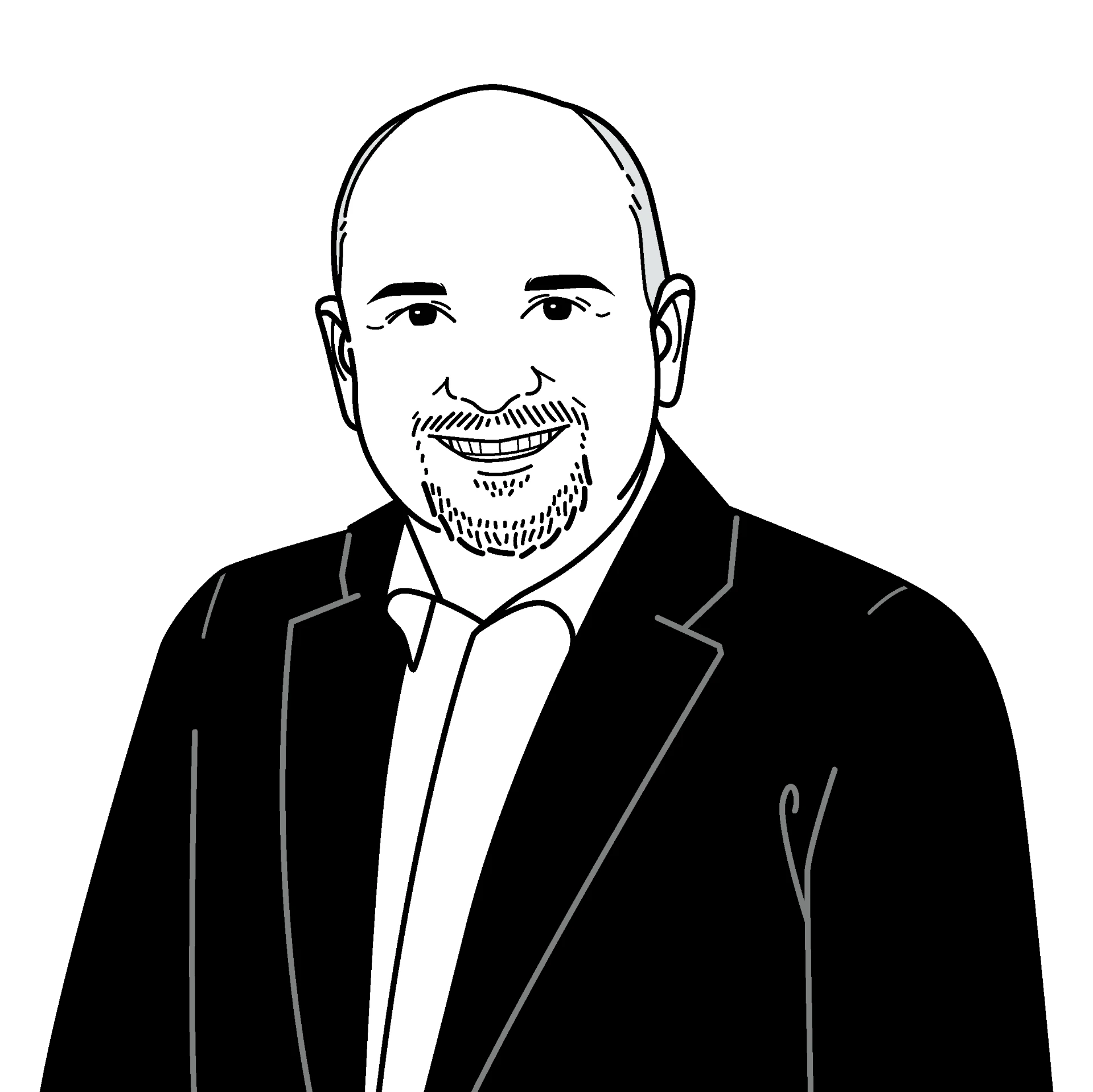 Illustrated portrait of Ron Keulers